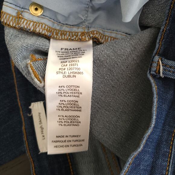 Frame Le High Skinny Jeans High Rise Dublin Wash Stretch Women 31 - Picture 11 of 13